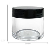 (Quantity: 12 Pieces) Beauticom 30G/30ML (1 Oz) Round Clear Jars with Black Lids for Pills, Medication, Ointments and Other Beauty and Health Aids - BPA Free