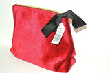 Saks Fifth Avenue Red Velvet Bag with Grosgrain Ribbon Bow Cosmetic Bag, Limited Edition