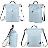 Drawstring Backpack String Bag Sackpack Cinch Water Resistant Nylon for Gym Shopping Sport Yoga by WANDF (Blue 6033)