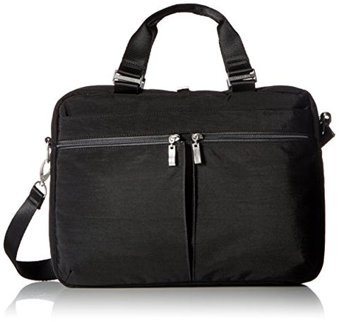 Baggallini Slim Laptop Brief, Black/Charcoal