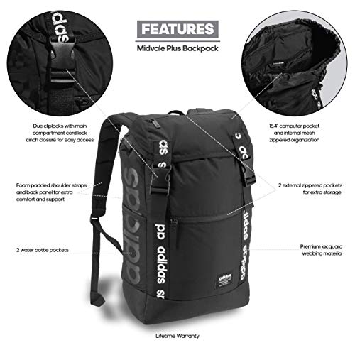 adidas backpack midvale Shop adidas Unisex Midvale Backpack, Black/Wh – Luggage Factory