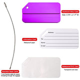 Aluminum Luggage Tags Holders, Luggage Baggage Identifier by LouisJoeYu(Purple-5)