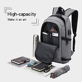 Laptop Backpack,Business Travel Anti Theft Backpack for Men Women with USB Charging Port,Slim Durable Water Resistant College School Bookbag Computer Backpack Fits 15.6 Inch Laptop Notebook,Grey