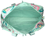 Vera Bradley Lighten Up Weekender Travel Bag, Polyester, Mint Flowers