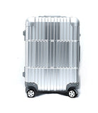 Cloud 9 - All Aluminum Luxury Hard Case Checked 24" Durable with 360 Degree 4 Wheel Spinner TSA Approved