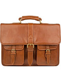 Scully Unisex Elijah Workbag Brief Tan Briefcase