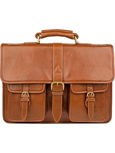 Scully Unisex Elijah Workbag Brief Tan Briefcase