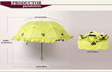Honeystore Princess Lace Ultraviolet-Proof Triple Folding Umbrella Dome Parasol Fuchsia