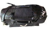 Amerileather Leather Croco-Print Two Piece Set Traveler On Spinner Wheels (#8602-0) (Black)