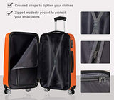 Luggage Set 3 Piece Set Suitcase set with TSA Lock Spinner Hard shell Lightweight (Orange)