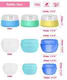 Selizo Travel Bottles Containers Silicone and Plastic Cream Jars with TSA Approved Toiletry Case for Toiletries Cosmetic Makeup Body Hand Cream Lotion Shampoo