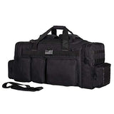 K-Cliffs Tactical Range Duffel Military Molle Gear Travel Sports Gym Bag Lockable Zippers with US Flag Patch 30 Inch Large Black