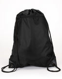 Ultraclub 8888 Zippered Drawstring Backpack - Black -One