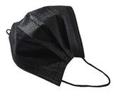 Face Mask Black Disposable Breathable Dust Filter Masks with Elastic Ear Loop for Men & Women (50pcs)