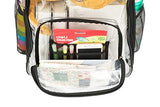 Rolling Clear Backpack Heavy Duty Bookbag Quality See Through Workbag Travel Daypack Transparent