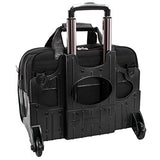 Mcklein, R Series, Chicago, Tech-Lite Ballistic Nylon, 15" Nylon Patented Detachable -Wheeled Laptop Overnight with Removable Briefcase, Black (73585)