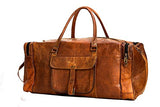 Handmadecraft "Byto" Vintage Genuine Leather Hold all Travel Bag Brown
