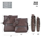 Dasein Vintage Leather Messenger Bags Shoulder Medium/Small Crossbody ipad Briefcase Purse Flapover