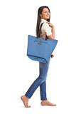 Biaggi Zipsak Micro-Fold Shopper - 16-inch Tote - As Seen on Shark Tank - Winter Blue