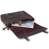 S-Zone Men'S Crazy-Horse Leather Business Briefcase Shoulder Laptop Bag