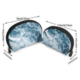 Makeup Bag Ocean Sea Wave Blue Handy Shell Clutch Pouch Bags Organizer For Women