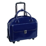Mckleinusa Glen Ellyn 94367 W Series Italian Leather Detachable-Wheeled Ladies Briefcase (Navy)
