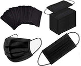 100pcs Black Disposable Face Mask 3-ply Black Face Masks Breathable