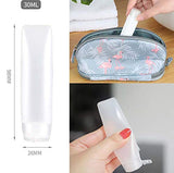 Bekith 12 Pack Travel Size Plastic Squeeze Bottles for Liquids, 30ml/1oz Makeup Toiletry Refillable Cosmetic Containers For Shampoo,Conditioner,Lotion,Toiletries