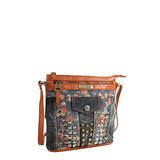 Nicole Lee Rikky Floral Studded Denim Cross Body Bag, Yellow, One Size