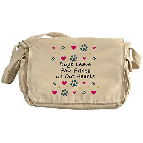 Cafepress - Dogs Leave Paw Prints On Our Hearts - Unique Messenger Bag, Canvas Courier Bag