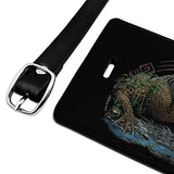 Aztec Alligator Gator Rectangle Leather Luggage Card Suitcase Carry-On ID Tag