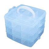 Toogoo(R) Blue Plastic Empty 3 Layer Storage Case Box Nail Art Craft Makeup