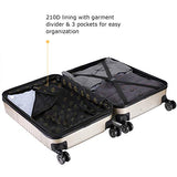 Expandable Luggage Set Lightweight Suitcase with TSA Locks Spinner Wheels ABS+PC Premium Hardshell,BURGUNDY, 3 pcs set(20'24'28') (Champagne)