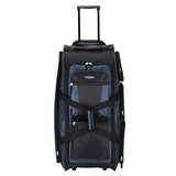 Travelers Club Xpedition 30 Inch Multi-Pocket Upright Rolling Duffel Bag, Rivera Blue, 30-Inch
