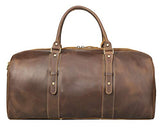Polare 23" Classic Full Grain Leather Weekender Travel Overnight Luggage Duffel Bag