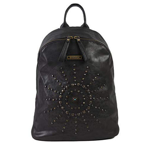 Nikky Spacious Black Backpack, Travel Casual Women's, One Size