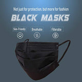 Wecolor 100 Pcs Disposable 3 Ply Earloop Face Masks, Suitable for Home, School, Office and Outdoors (Black)