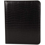 Kenneth Cole Reaction Faux Croco Leather Standard Bifold Writing Pad, Black