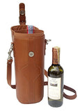 Piel Leather Adventurer Single Deluxe Wine Tote In Black
