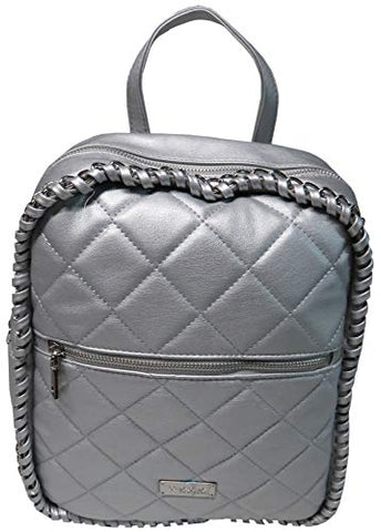 Bebe Devon Quilted Backpack Silver