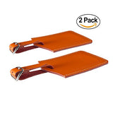 Swisselite Genuine Leather Luggage Tags & Bag Tags 2 Pieces Set In 5 Color