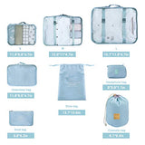 Packing Cubes for Travel, 8Pcs Compression Travel Cubes Set Foldable Suitcase Organizer Lightweight Luggage Storage Bag (Blue)