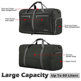 Gonex 80L Packable Travel Duffle Bag, Large Lightweight Luggage Duffel (Gray)
