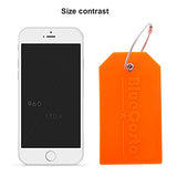 BlueCosto 2 Pack Luggage Tag Label Suitcase Tags Travel Bag Labels w/Privacy Cover - Orange