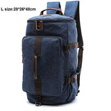 Canvas Men Luggage Bag Carry On Luggage Travel Bags Man Duffel Weekend Bag Travel Backpack,Blue L
