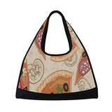 Gym Bag Delicious Pattern With Pizza Women Yoga Canvas Duffel Bag Tennis Racket Tote Bags