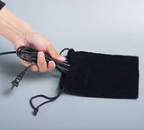 3pcs Small Velvet Cloth Bags with Drawstring for Jewelry Bags Jewelry Pouch, for Store Data Cable, Charging Cable, Desk Lamp Cable, Mobile Phone, Beauty Instrument，Cosmetics，Black