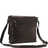 Mancini Leather Goods Cross Body Bag with RFID Secure Pocket (Black)