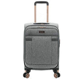 kensie Women's Hudson Softside 3-Piece Spinner Luggage Set, Heather Gray, (20/24/28)