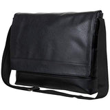 Kenneth Cole Reaction Strident-Class Vegan Leather 15" Laptop & Tablet Crossbody Messenger Bag for Work, School, & Travel, Black, Laptop